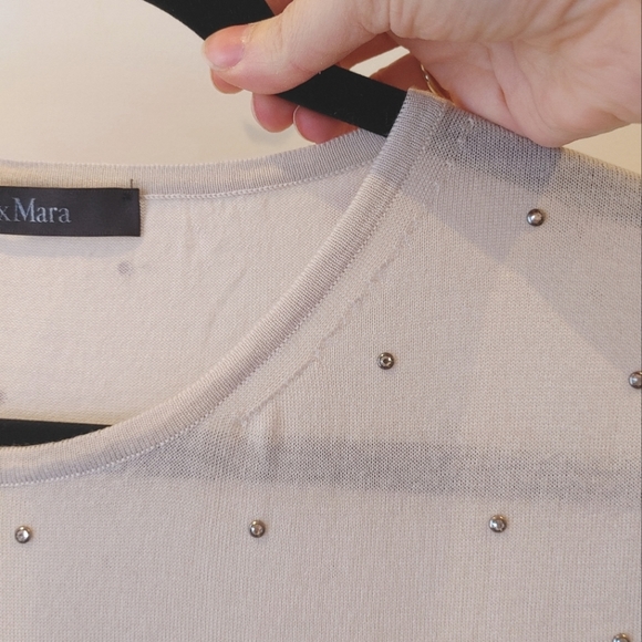 Max Mara Sierra Embellished Wool Sweater Size 6 - Picture 6 of 14